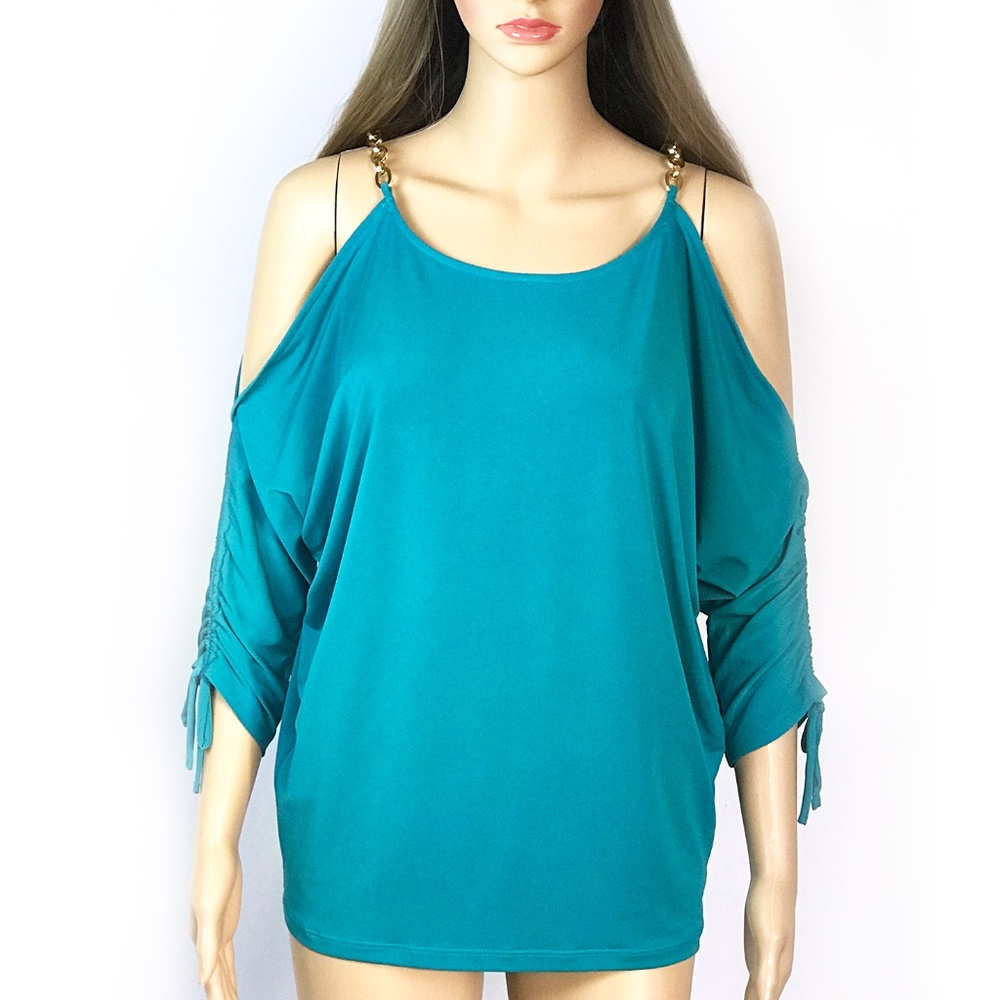 NWT MICHAEL Michael Kors Teal Blue Top
